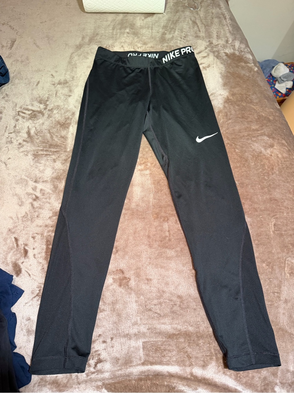 Nike Black Performance Leggings with White Swoosh